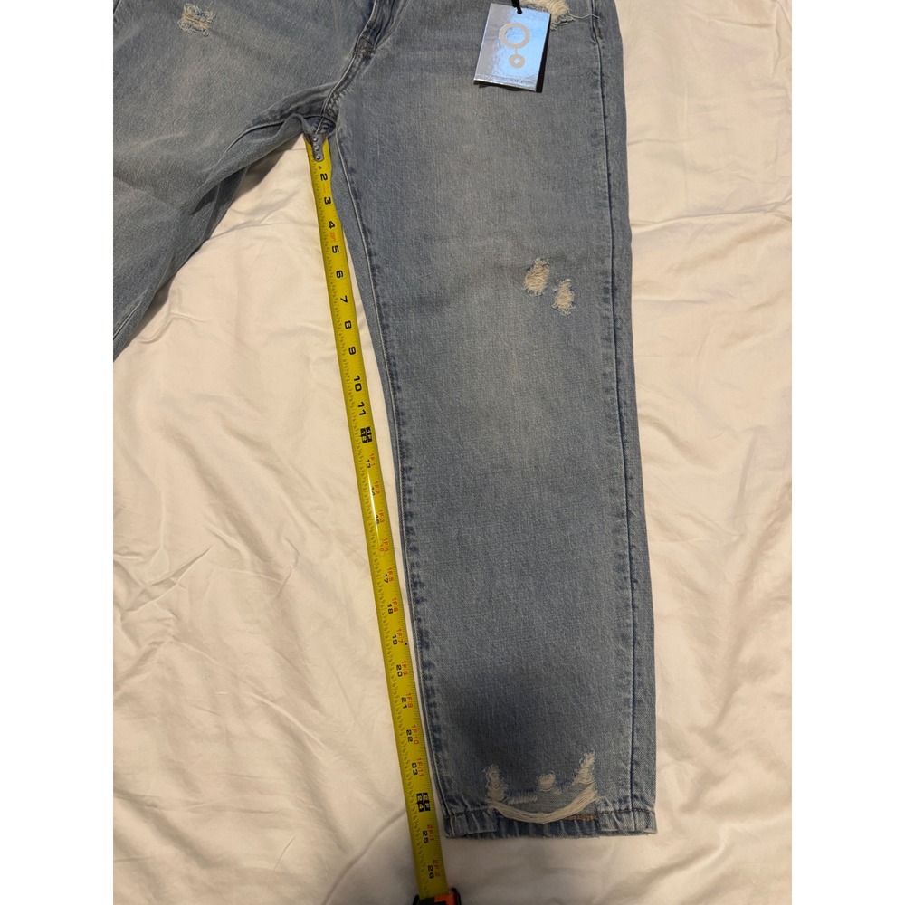 Insane Gene Womens High Rise Tapered Distressed Jeans Light Wash Size 11 29W